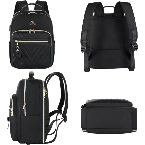 MATEIN Mini Backpack for Women Waterproof Stylish Daypack Purse Shoulder Bag with USB Charging Port Lightweight Small Casual Daily Travel Backpack Lady Girls Gifts for Work School 2pcs Sets BlackBlack
