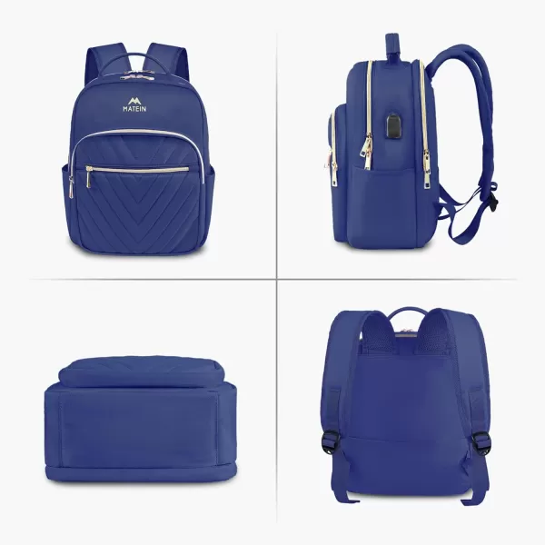 MATEIN Mini Backpack for Women Waterproof Stylish Daypack Purse Shoulder Bag with USB Charging Port Lightweight Small Casual Daily Travel Backpack Lady Girls Gifts for Work School 2pcs Sets BlackBlue