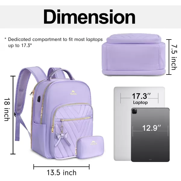 MATEIN Mini Backpack for Women Waterproof Stylish Daypack Purse Shoulder Bag with USB Charging Port Lightweight Small Casual Daily Travel Backpack Lady Girls Gifts for Work School 2pcs Sets BlackPurple