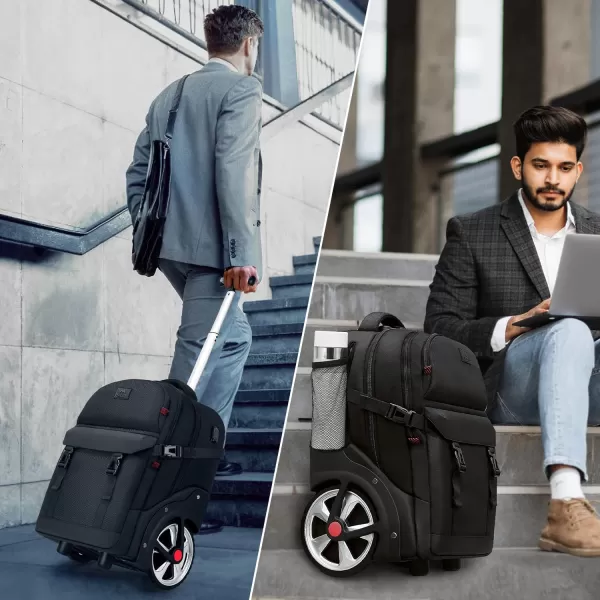 MATEIN Rolling Backpack for Adults with Wheels 17 Inch Large Wheeled Backpack with USB Charging Port amp Combination Lock Water Resistant Anti Theft Travel Laptop Backpack for Men Work Business BlackMATEIN Rolling Backpack for Adults with Wheels 17 Inch Large Wheeled Backpack with USB Charging Port amp Combination Lock Water Resistant Anti Theft Travel Laptop Backpack for Men Work Business Black