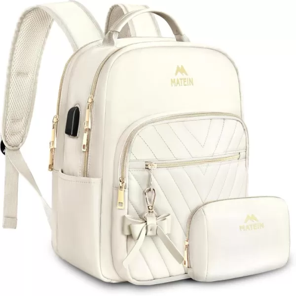 MATEIN Mini Backpack for Women Waterproof Stylish Daypack Purse Shoulder Bag with USB Charging Port Lightweight Small Casual Daily Travel Backpack Lady Girls Gifts for Work School 2pcs Sets BlackBeige