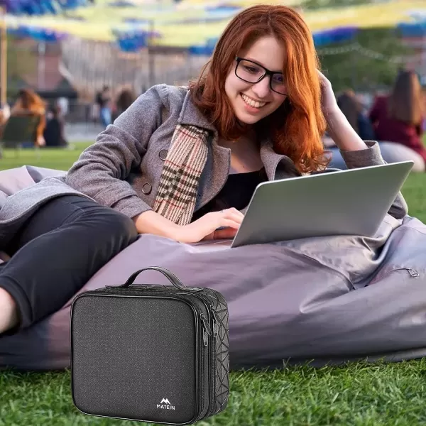 Cable Organizer Bag Waterproof Travel Electronic Storage with Adjustable Divider Shockproof Portable Double Layer Tech Bags Carrying Case for Cord Earbuds Charger SD Card Tech Gifts BlackBlack