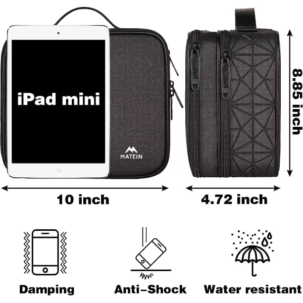 Cable Organizer Bag Waterproof Travel Electronic Storage with Adjustable Divider Shockproof Portable Double Layer Tech Bags Carrying Case for Cord Earbuds Charger SD Card Tech Gifts BlackBlack