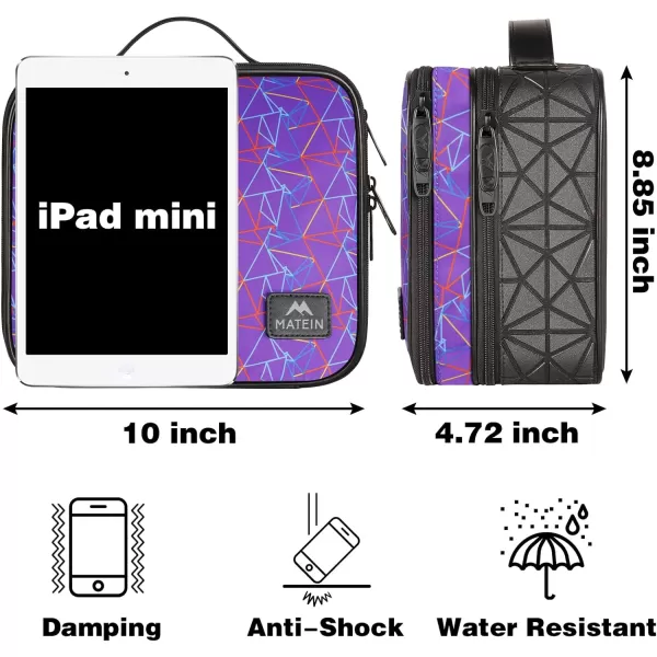 Cable Organizer Bag Waterproof Travel Electronic Storage with Adjustable Divider Shockproof Portable Double Layer Tech Bags Carrying Case for Cord Earbuds Charger SD Card Tech Gifts BlackPurple