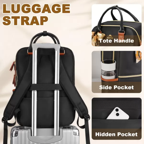 Laptop Backpack for Women 17 Inch Water Resistant Work Backpack Purse with USB Charging Port amp Silk Scarf TSA Slim Teacher Computer Bag Nurse Casual Daypack for Business Travel College Gift BlackBlack