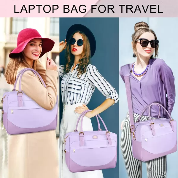 Laptop Bag for Women 156 inch Computer Briefcase Sleeve Case Large Waterresistant Cute Messenger Work Tote Bible with Crossbody Shoulder Strap Gift Office Travel Business College Pink156 inch Purple