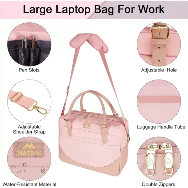 Laptop Bag for Women 156 inch Computer Briefcase Sleeve Case Large Waterresistant Cute Messenger Work Tote Bible with Crossbody Shoulder Strap Gift Office Travel Business College Pink156 inch Pink