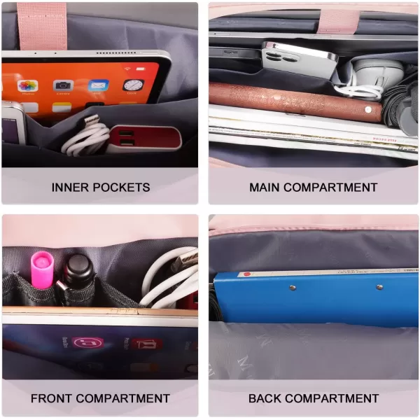 Laptop Bag for Women 156 inch Computer Briefcase Sleeve Case Large Waterresistant Cute Messenger Work Tote Bible with Crossbody Shoulder Strap Gift Office Travel Business College Pink156 inch Pink
