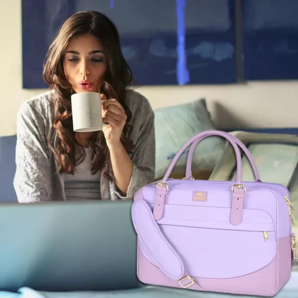Laptop Bag for Women 156 inch Computer Briefcase Sleeve Case Large Waterresistant Cute Messenger Work Tote Bible with Crossbody Shoulder Strap Gift Office Travel Business College Pink156 inch Purple