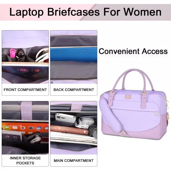 Laptop Bag for Women 156 inch Computer Briefcase Sleeve Case Large Waterresistant Cute Messenger Work Tote Bible with Crossbody Shoulder Strap Gift Office Travel Business College Pink156 inch Purple