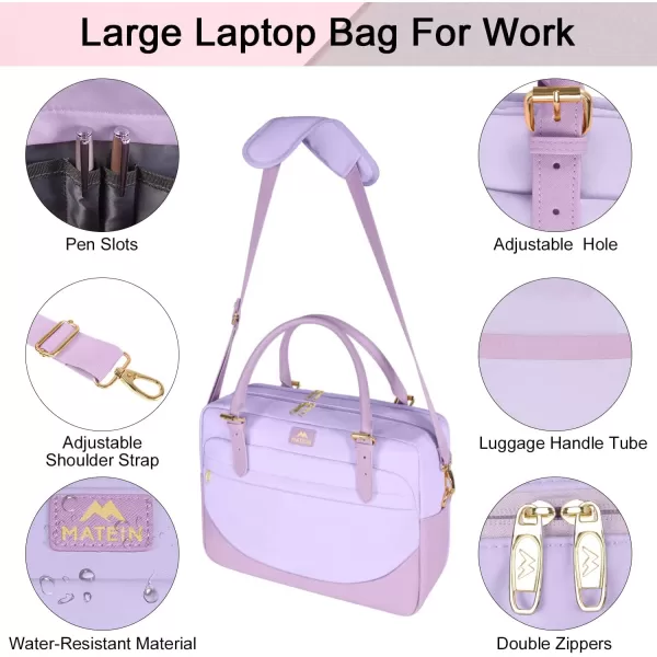 Laptop Bag for Women 156 inch Computer Briefcase Sleeve Case Large Waterresistant Cute Messenger Work Tote Bible with Crossbody Shoulder Strap Gift Office Travel Business College Pink156 inch Purple