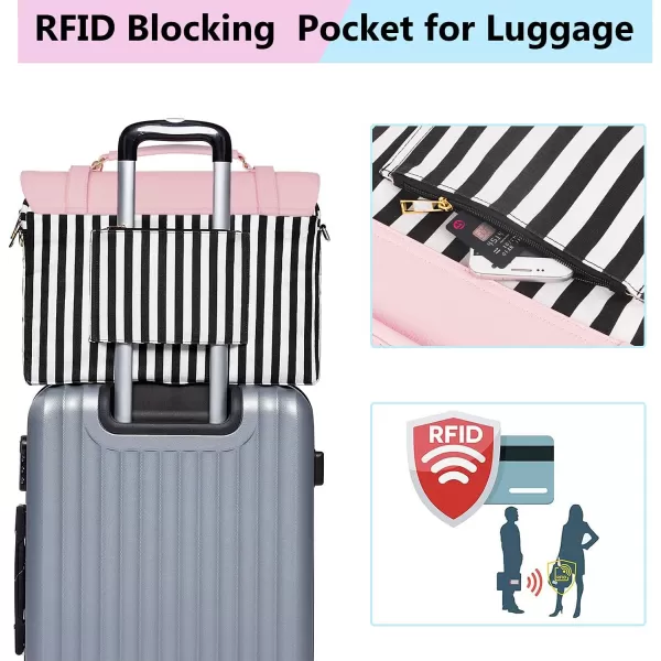 Laptop Bag for Women 156 inch Slim Computer Briefcase Sleeve Case Lightweight Cute Messenger Shoulder Carrying Work Tote Bag with Rfid Pocket Sister Gifts Office Travel College Pink156 inch Pink