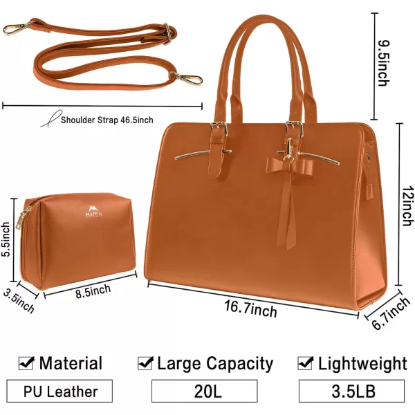 Laptop Tote Bag for Women Large Waterproof PU Leather Work Briefcase with USB Charging Port Casual Computer Shoulder Bag Messenger fits 156 Inch Business Handbag Satchel Purse 2pcs Set BlackBrown156 Inch