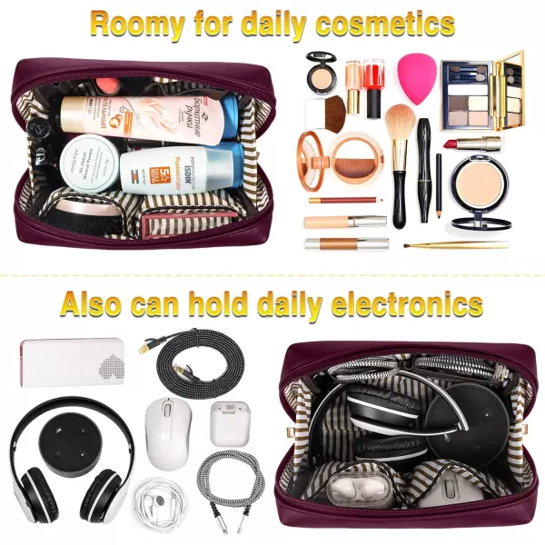 Laptop Tote Bag for Women Large Waterproof PU Leather Work Briefcase with USB Charging Port Casual Computer Shoulder Bag Messenger fits 156 Inch Business Handbag Satchel Purse 2pcs Set BlackDark Purple