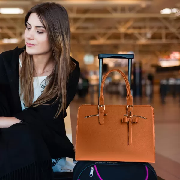 Laptop Tote Bag for Women Large Waterproof PU Leather Work Briefcase with USB Charging Port Casual Computer Shoulder Bag Messenger fits 156 Inch Business Handbag Satchel Purse 2pcs Set BlackBrown156 Inch