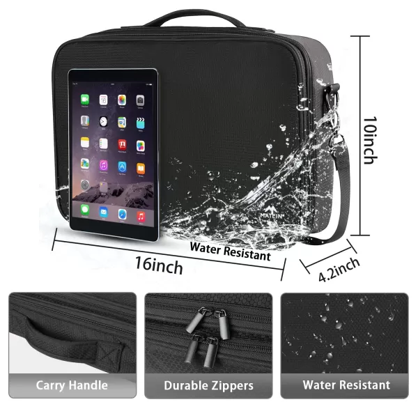 Large Professional Makeup Bag Travel Cosmetic Train Case Makeup Brush Organizer with Mirror 3 Layers Makeup Artist Travel Organizer with Adjustable Dividers Makeup Storage Bags for WomenLarge 16 x 10 x 42 Inch Black