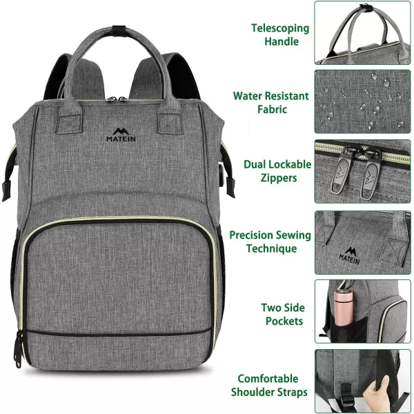 Lunch Backpack Insulated Cooler Backpack Lunch Box Laptop Backpack with USB Port for Women Men Water Resistant Leak Proof Lunch Bag Nurses Gifts for Women Work Travel Picnic Fits 156 Inch Laptop17inch Austere Grey