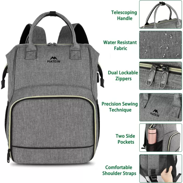 Lunch Backpack Insulated Cooler Backpack Lunch Box Laptop Backpack with USB Port for Women Men Water Resistant Leak Proof Lunch Bag Nurses Gifts for Women Work Travel Picnic Fits 156 Inch Laptop156inch Austere Grey