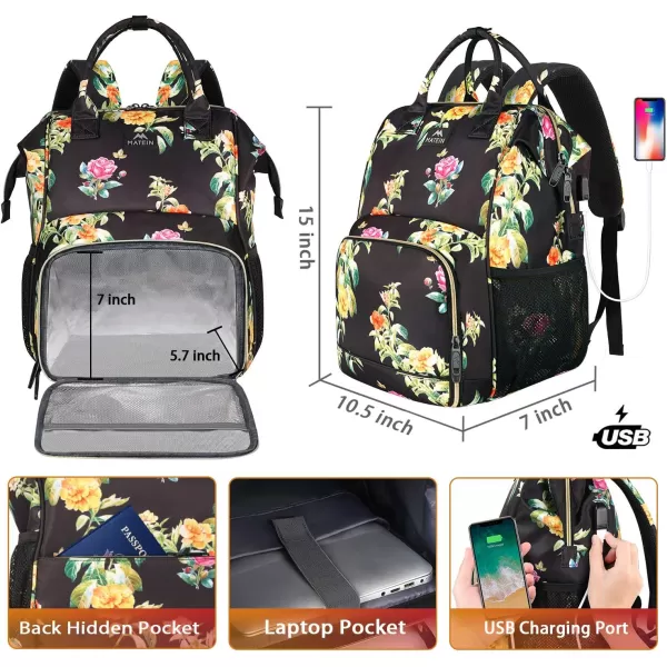 Lunch Backpack Insulated Cooler Backpack Lunch Box Laptop Backpack with USB Port for Women Men Water Resistant Leak Proof Lunch Bag Nurses Gifts for Women Work Travel Picnic Fits 156 Inch Laptop156inch Multicolor