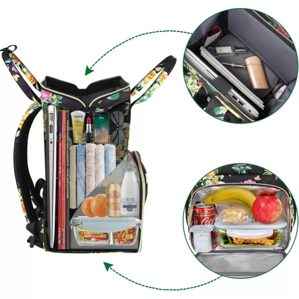 Lunch Backpack Insulated Cooler Backpack Lunch Box Laptop Backpack with USB Port for Women Men Water Resistant Leak Proof Lunch Bag Nurses Gifts for Women Work Travel Picnic Fits 156 Inch Laptop156inch Multicolor