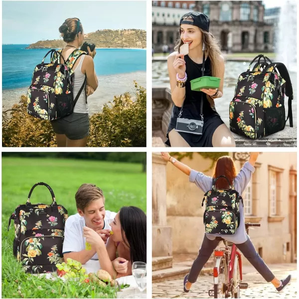 Lunch Backpack Insulated Cooler Backpack Lunch Box Laptop Backpack with USB Port for Women Men Water Resistant Leak Proof Lunch Bag Nurses Gifts for Women Work Travel Picnic Fits 156 Inch Laptop156inch Multicolor