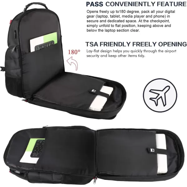 MATEIN Backpack for Men Extra Large Laptop Backpack with USB Port Travel Backpacks for Women Anti Theft College Computer Bag Water Resistant TSA Business Work Rucksack Fit 17 Inch Notebook BlackBlack