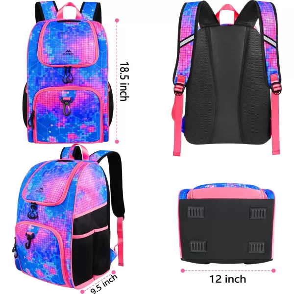 MATEIN Basketball Bag Durable Soccer Bag with Ball Holder amp Shoe Compartment Large Basketball Backpack for Training Equipment Water Resistant Sports Ball Bags Fits Volleyball Football ColorfulPink