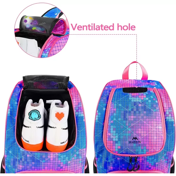MATEIN Basketball Bag Durable Soccer Bag with Ball Holder amp Shoe Compartment Large Basketball Backpack for Training Equipment Water Resistant Sports Ball Bags Fits Volleyball Football ColorfulPink