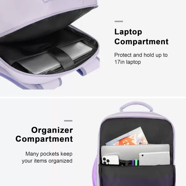 MATEIN Carry on Backpack 40L Flight Approved Large Travel Laptop Backpack with USB Charge Port 17 Inch Water Resistant Luggage Computer Daypack College Weekender Overnight Bag for Men amp Women Black17inch Light Purple