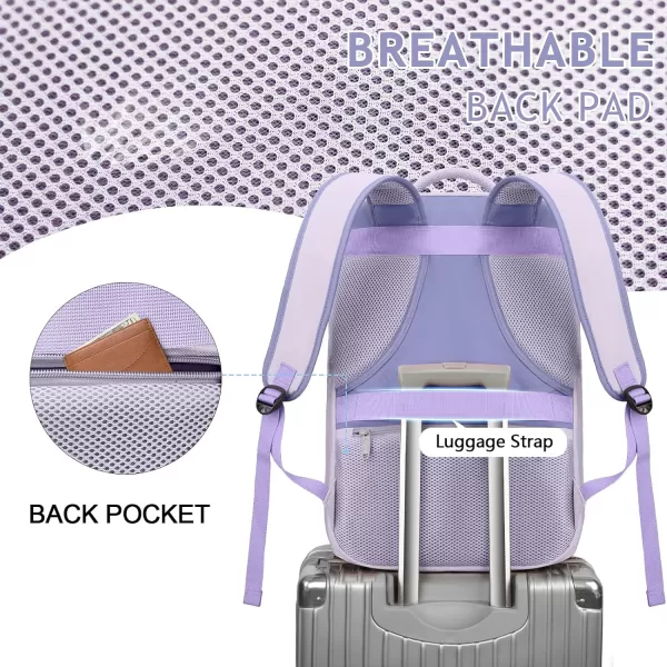 MATEIN Carry on Backpack 40L Flight Approved Large Travel Laptop Backpack with USB Charge Port 17 Inch Water Resistant Luggage Computer Daypack College Weekender Overnight Bag for Men amp Women Black17inch Light Purple
