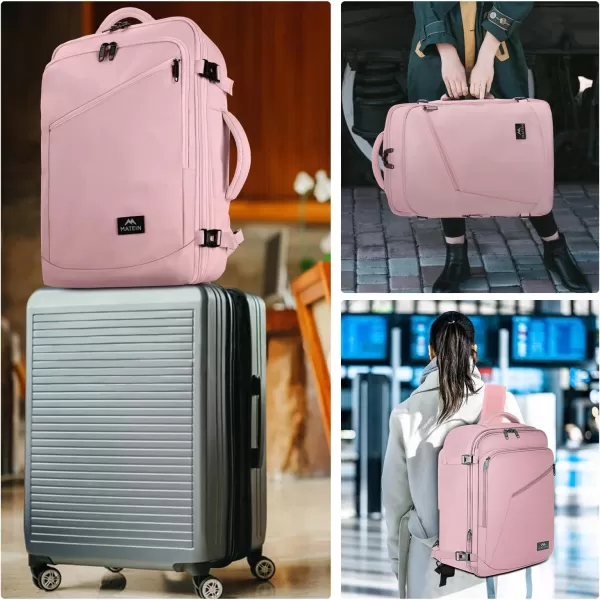 MATEIN Carry on Backpack Extra Large Travel Backpack Expandable Airplane Approved Weekender Bag for Men and Women Water Resistant Lightweight Daypack for Flight 40L BlackXLarge Pink