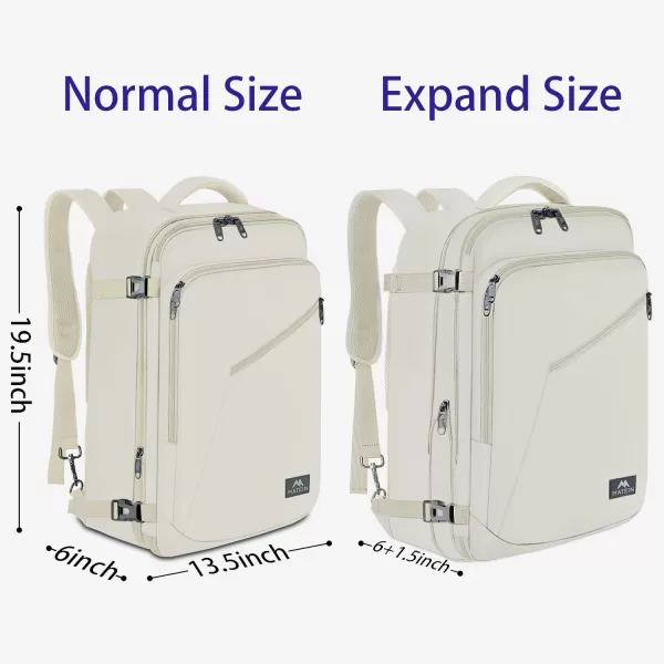 MATEIN Carry on Backpack Extra Large Travel Backpack Expandable Airplane Approved Weekender Bag for Men and Women Water Resistant Lightweight Daypack for Flight 40L BlackXLarge Light Beige