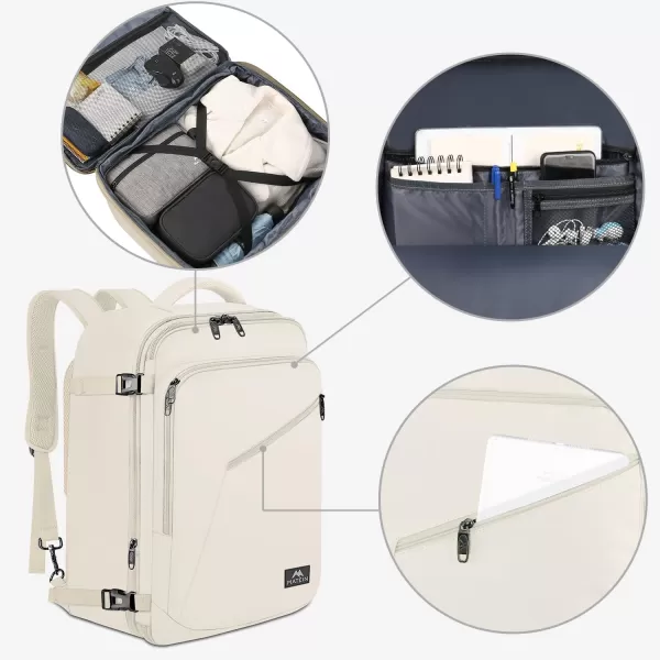 MATEIN Carry on Backpack Extra Large Travel Backpack Expandable Airplane Approved Weekender Bag for Men and Women Water Resistant Lightweight Daypack for Flight 40L BlackXLarge Light Beige