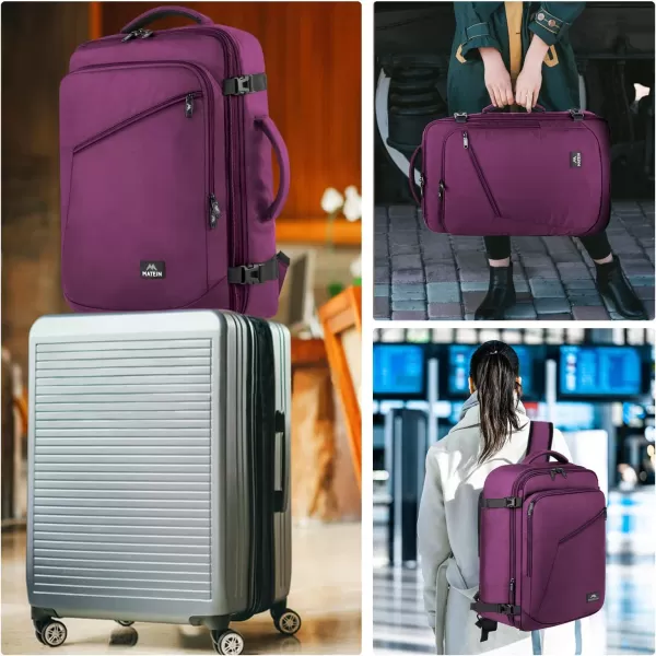 MATEIN Carry on Backpack Extra Large Travel Backpack Expandable Airplane Approved Weekender Bag for Men and Women Water Resistant Lightweight Daypack for Flight 40L BlackXLarge Purple