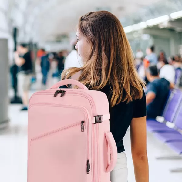 MATEIN Carry on Backpack Extra Large Travel Backpack Expandable Airplane Approved Weekender Bag for Men and Women Water Resistant Lightweight Daypack for Flight 40L BlackXLarge Pink