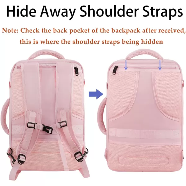 MATEIN Carry on Backpack Extra Large Travel Backpack Expandable Airplane Approved Weekender Bag for Men and Women Water Resistant Lightweight Daypack for Flight 40L BlackXLarge Pink
