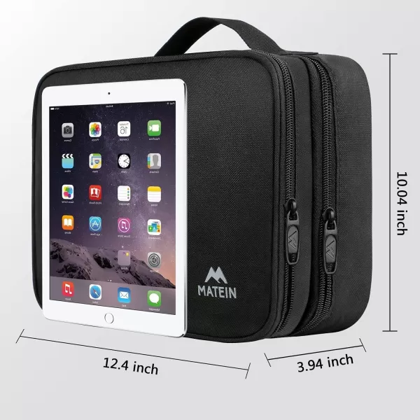 MATEIN Electronics Organizer Travel Case Water Resistant Cable Organizer Bag for Travel Essentials Tech Travel Gifts for Men Cable Storage Bag as Travel Accessories for Phone Cord iPad Black1  Antique Black Large