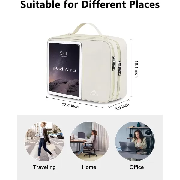MATEIN Electronics Organizer Travel Case Water Resistant Cable Organizer Bag for Travel Essentials Tech Travel Gifts for Men Cable Storage Bag as Travel Accessories for Phone Cord iPad Black4Light Beige Large