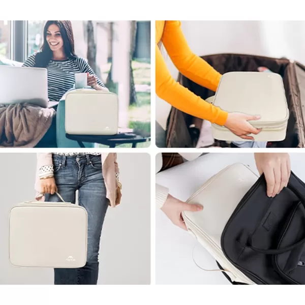 MATEIN Electronics Organizer Travel Case Water Resistant Cable Organizer Bag for Travel Essentials Tech Travel Gifts for Men Cable Storage Bag as Travel Accessories for Phone Cord iPad Black4Light Beige Large