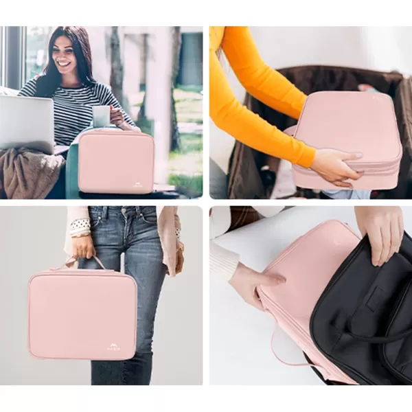 MATEIN Electronics Organizer Travel Case Water Resistant Cable Organizer Bag for Travel Essentials Tech Travel Gifts for Men Cable Storage Bag as Travel Accessories for Phone Cord iPad Black6Pink Large