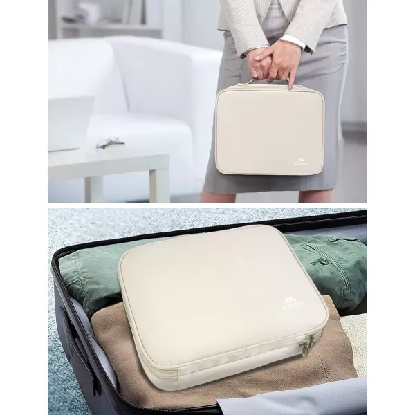 MATEIN Electronics Organizer Travel Case Water Resistant Cable Organizer Bag for Travel Essentials Tech Travel Gifts for Men Cable Storage Bag as Travel Accessories for Phone Cord iPad Black4Light Beige Large