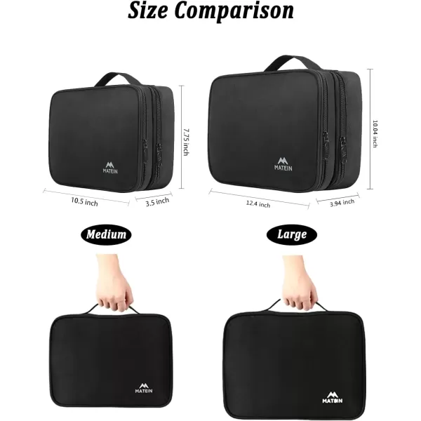 MATEIN Electronics Organizer Travel Case Water Resistant Cable Organizer Bag for Travel Essentials Tech Travel Gifts for Men Cable Storage Bag as Travel Accessories for Phone Cord iPad Black1  Antique Black Large