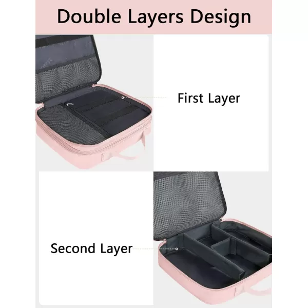 MATEIN Electronics Organizer Travel Case Water Resistant Cable Organizer Bag for Travel Essentials Tech Travel Gifts for Men Cable Storage Bag as Travel Accessories for Phone Cord iPad Black6Pink Medium
