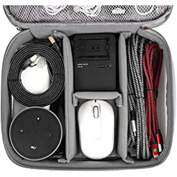 MATEIN Electronics Organizer Travel Case Water Resistant Cable Organizer Bag for Travel Essentials Tech Travel Gifts for Men Cable Storage Bag as Travel Accessories for Phone Cord iPad Black3  Clear Grey Medium