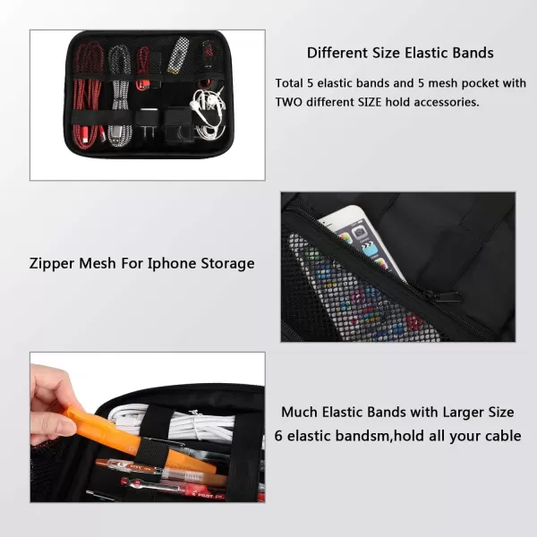 MATEIN Electronics Organizer Travel Case Water Resistant Cable Organizer Bag for Travel Essentials Tech Travel Gifts for Men Cable Storage Bag as Travel Accessories for Phone Cord iPad Black2  Light Grey Medium