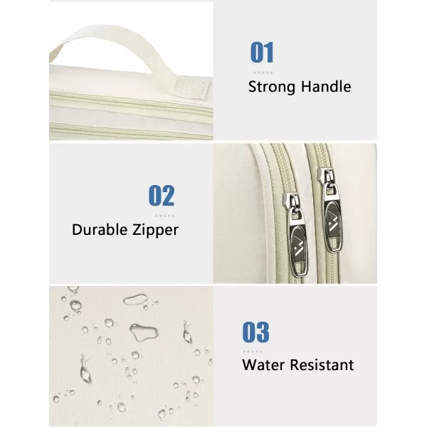 MATEIN Electronics Organizer Travel Case Water Resistant Cable Organizer Bag for Travel Essentials Tech Travel Gifts for Men Cable Storage Bag as Travel Accessories for Phone Cord iPad Black4Light Beige Large