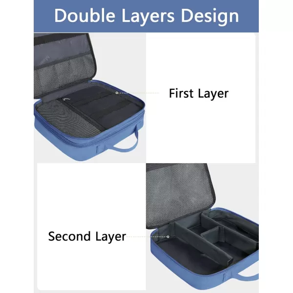 MATEIN Electronics Organizer Travel Case Water Resistant Cable Organizer Bag for Travel Essentials Tech Travel Gifts for Men Cable Storage Bag as Travel Accessories for Phone Cord iPad Black5Blue Medium
