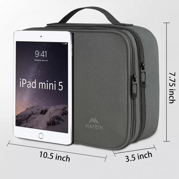 MATEIN Electronics Organizer Travel Case Water Resistant Cable Organizer Bag for Travel Essentials Tech Travel Gifts for Men Cable Storage Bag as Travel Accessories for Phone Cord iPad Black2  Light Grey Medium