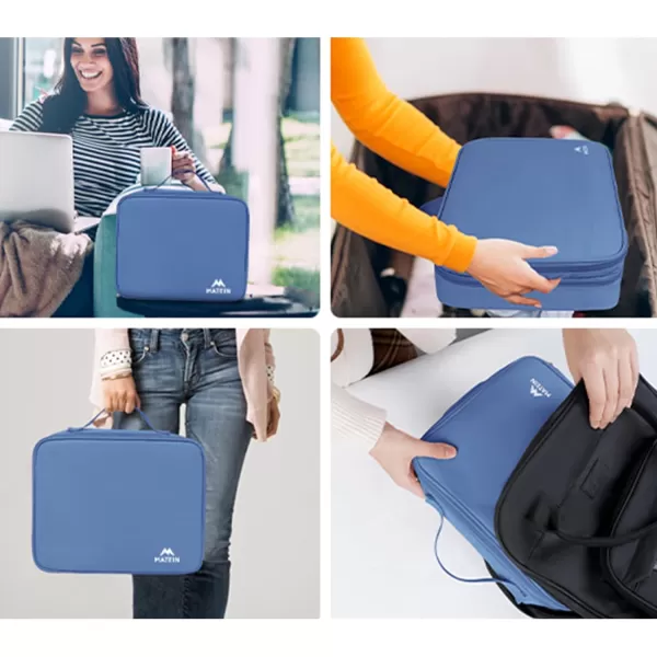 MATEIN Electronics Organizer Travel Case Water Resistant Cable Organizer Bag for Travel Essentials Tech Travel Gifts for Men Cable Storage Bag as Travel Accessories for Phone Cord iPad Black5Blue Large