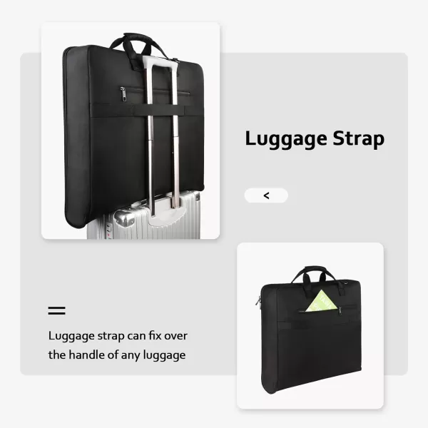 MATEIN Garment Bag for Travel Large Carry on Garment Bags with Strap for Business Waterproof Hanging Suit Luggage Bag for Men Women Wrinkle Free Suitcase Cover for Shirts Dresses Coats BlackBlack